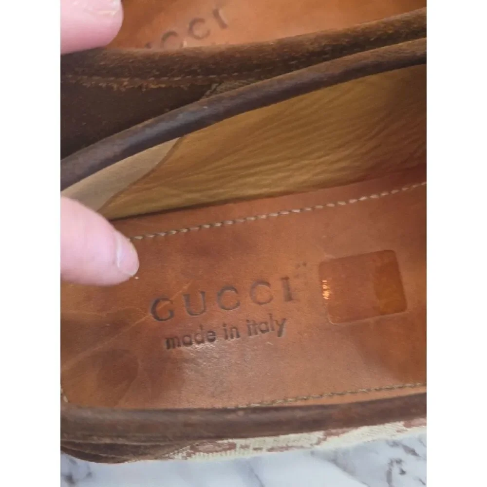 Gucci Brown Monogram Men’s Driving Loafers